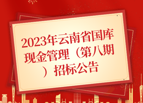 2023年云南省国库现金管理（第八期）招标公告