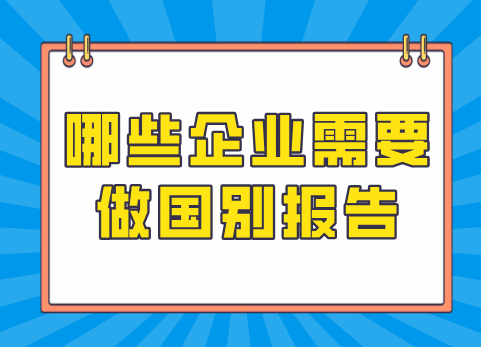 哪些企业需要做国别报告